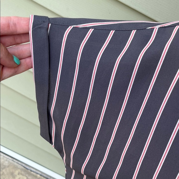 Like new Maurices gray and Pink Striped Blouse - Picture 4 of 11